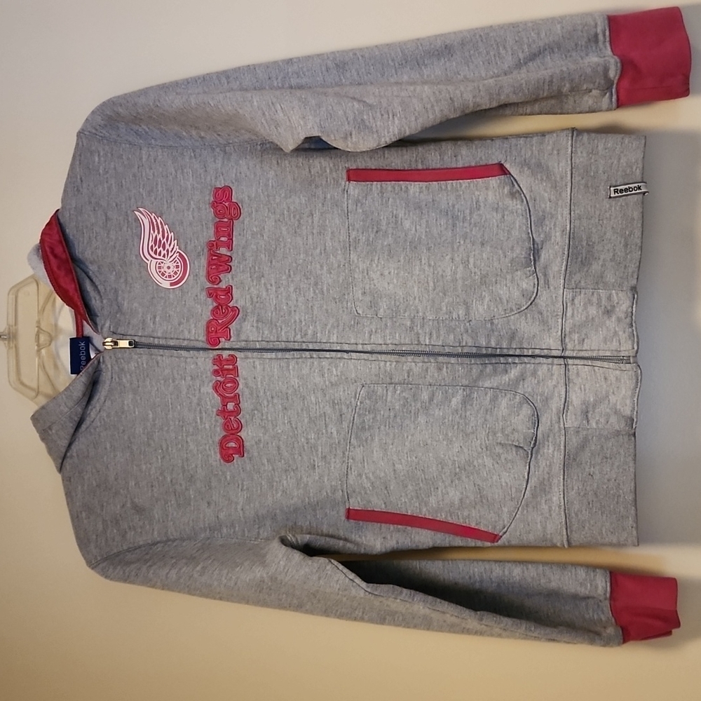 Detroit Red Wings zip hoodie Grey Youth Large